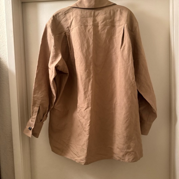 lilysilk women Oversized Silk-Linen Blend Shirt sz s - Picture 7 of 11